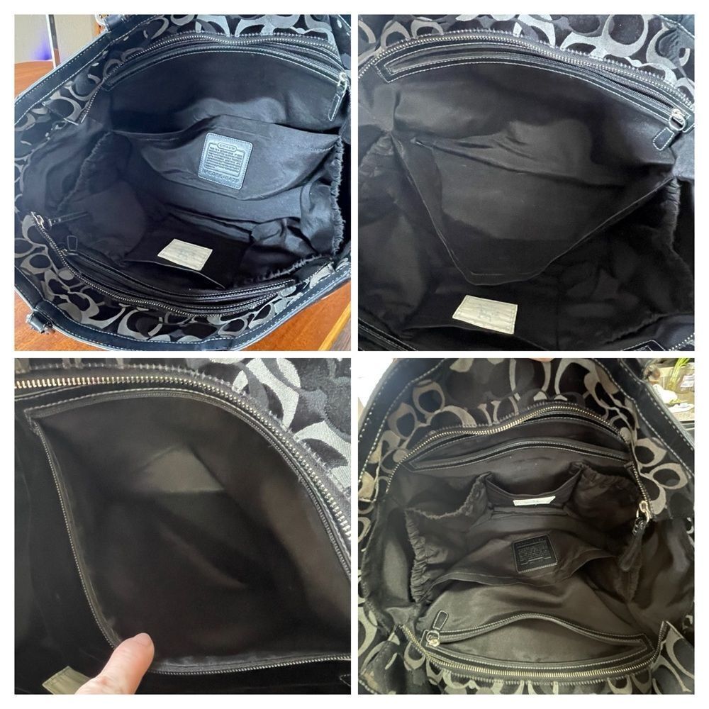 Coach Black & Charcoal Signature Jacquard Baby Tote - Picture 16 of 16